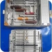 Surgical instruments arranged in trays